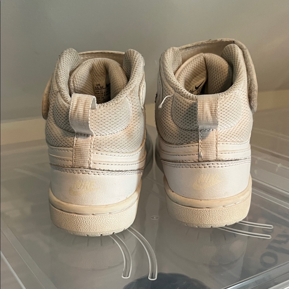 Nike White Dunks Kids Cream High-Top Sneakers - Picture 2 of 5